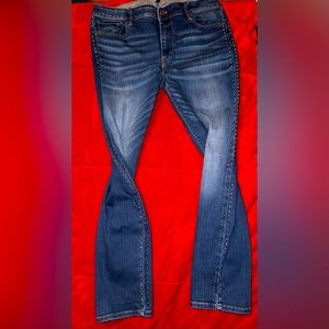 Size 12 White House Black Market/WHBM Embellished Jeans- The Slim Ankle Mid-Rise